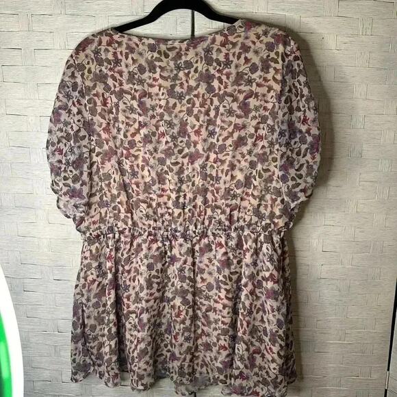 Torrid floral Faux Wrap babydoll bohemian hippie romantic feminine plus size - Picture 2 of 8